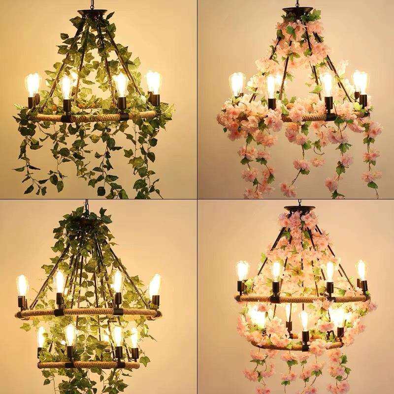 植物吊灯酒吧奶茶店餐厅装饰复古工业风创意个性音乐餐吧灯具