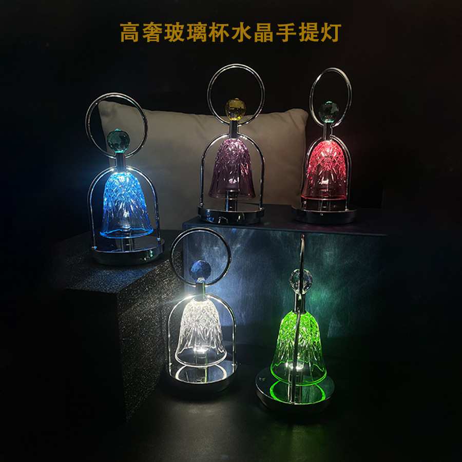 usb轻奢创意高级感花纹水晶触摸充电台灯感应灯定制床头灯小夜灯