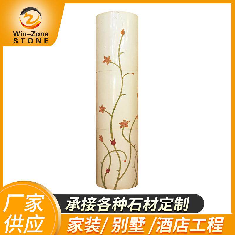 厂家供应马赛克拼图柱 釉拼花圆柱 石材雕刻欧式罗马柱
