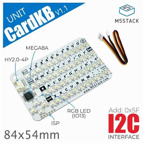 M5Stack CardKB V1.1 迷你卡片键盘单元 全键盘输入 MEGA8A