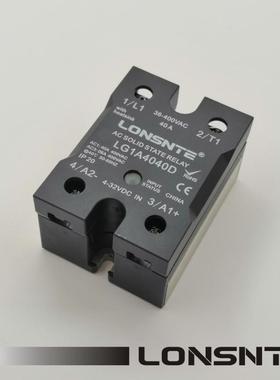 蓝石LONSNTE单相60A直流控交流400V固态继电器LG1A4060D,SSR-60DA