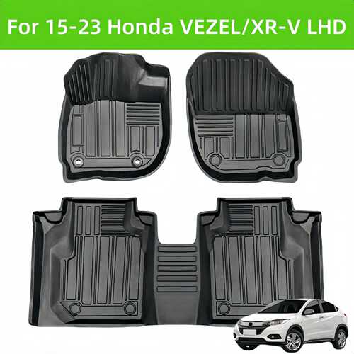 For 15-23 VEZEL/XR-V LHD 3D TPE Car Floor Mat/Rear Trunk Mat