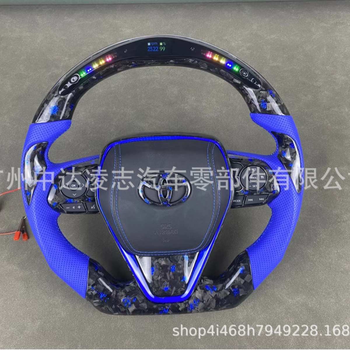 适用于丰田亚洲龙凯美瑞卡罗拉雷凌荣放塞纳LED竞速碳纤维方向盘