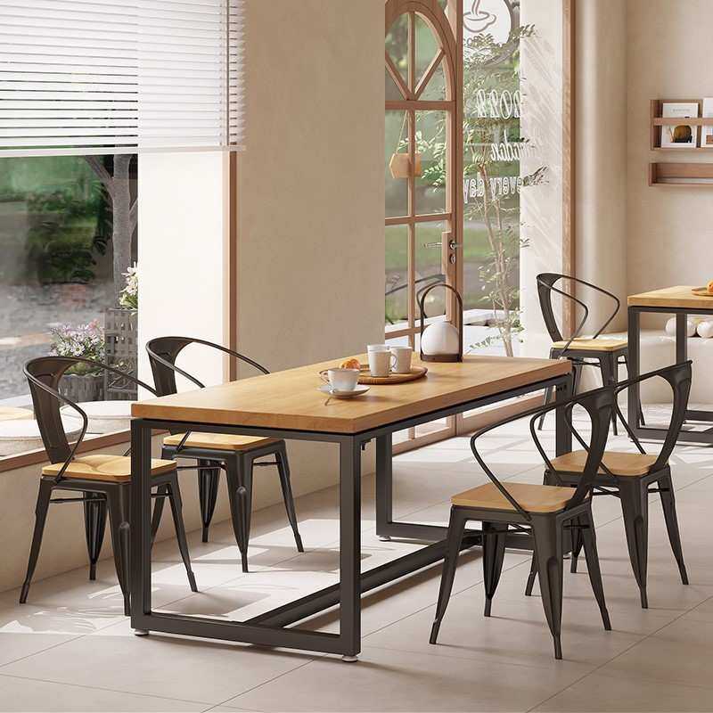 商用面馆实木餐桌椅组合小吃店饭店食堂咖啡厅奶茶店长桌长凳组合,3C数码配件,摄像机配件,淘宝优惠券,粉丝福利购,淘宝优惠卷