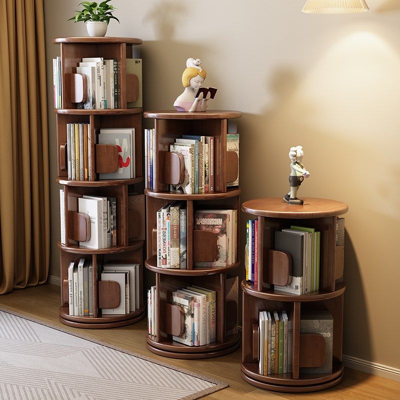 实木旋转书架360度家用儿童小书柜小户型省空间绘本架落地置物架,住宅家具,旋转书架,淘宝优惠券,粉丝福利购,淘宝优惠卷