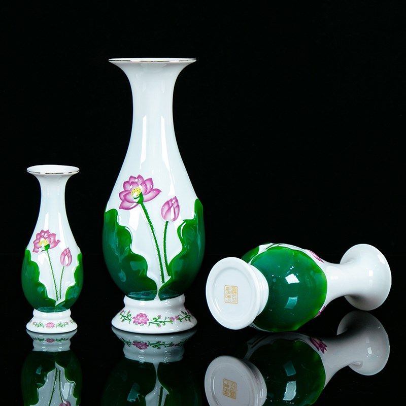陶瓷佛前供花瓶家用客厅供瓶莲花观音白浮雕净水瓶礼佛插花,家居饰品,花瓶,淘宝优惠券,粉丝福利购,淘宝优惠卷