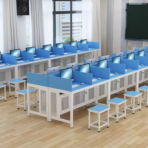 学校机房电脑桌一体机电脑台式桌中小学生云桌面微机室双人机房
