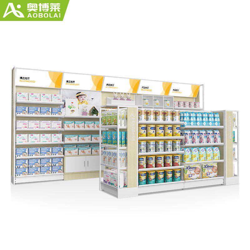 便利店超市货架零食店展示架小型货架陈列架钢木多层中岛柜置物架