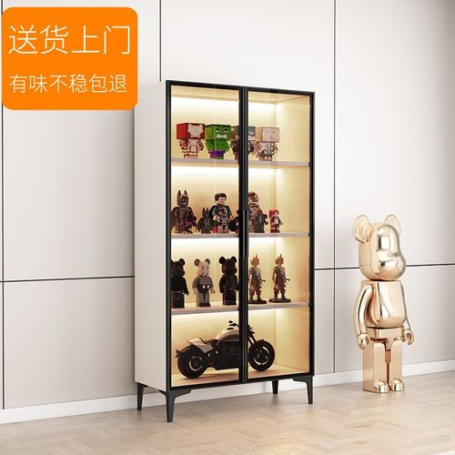 手办展示柜轻奢玻璃门模型玩具收纳柜子雕塑陈列书柜储物柜子