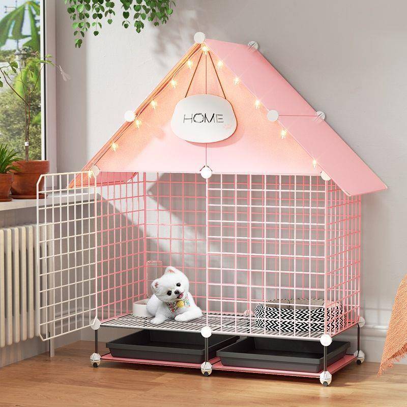 狗笼子小型幼犬宠物围栏狗窝厕所托盘分离柯基专用狗狗窝室内栅栏