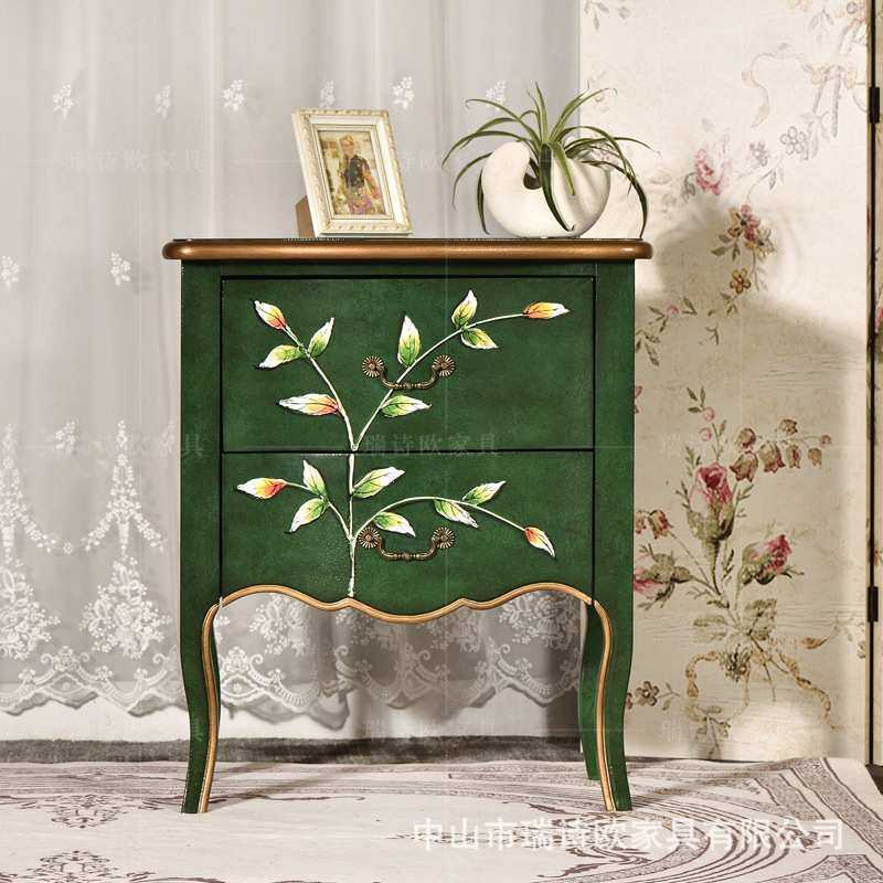 美式彩绘角几复古茶几小户型家用实木沙发小边柜靠墙收纳柜床头柜,3C数码配件,摄像机配件,淘宝优惠券,粉丝福利购,淘宝优惠卷