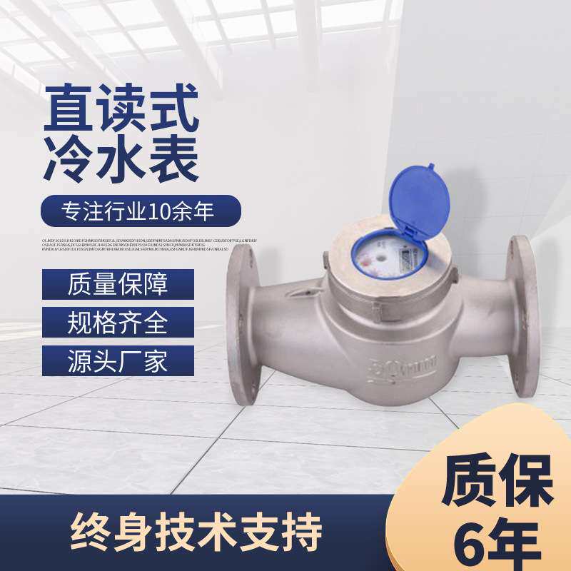 抗干扰不锈钢水表 计量清晰读数便捷工业水表 智能直读式冷水表