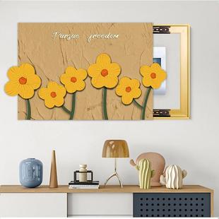 电表箱装饰画横版雕欧花卉遮挡配电箱网关盒电闸箱晶瓷挂画免打孔