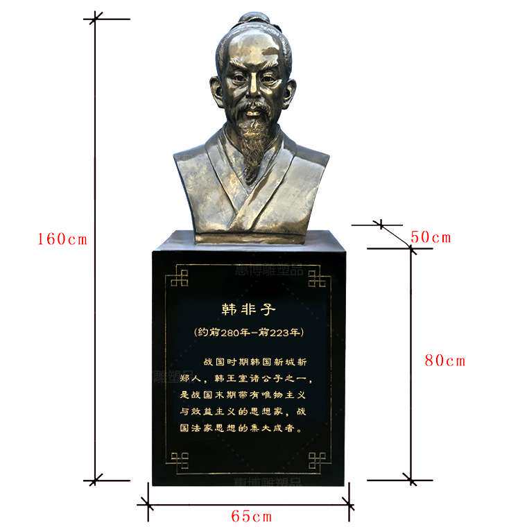 玻璃钢雕塑铸铜人物廉政法制名人韩非子雕塑公园广场摆件名人雕塑