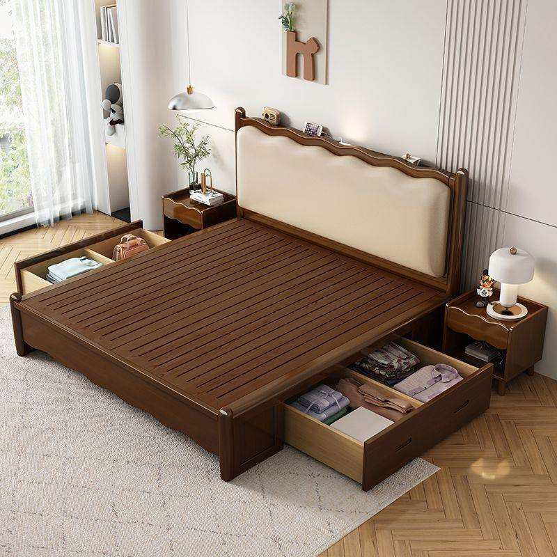 北欧主卧小户型古风胡桃色双人床高端大气婚床现代简约实木床1.5m,模玩/动漫/周边/娃圈三坑/桌游,模型制作工具/辅料耗材,淘宝优惠券,粉丝福利购,淘宝优惠卷
