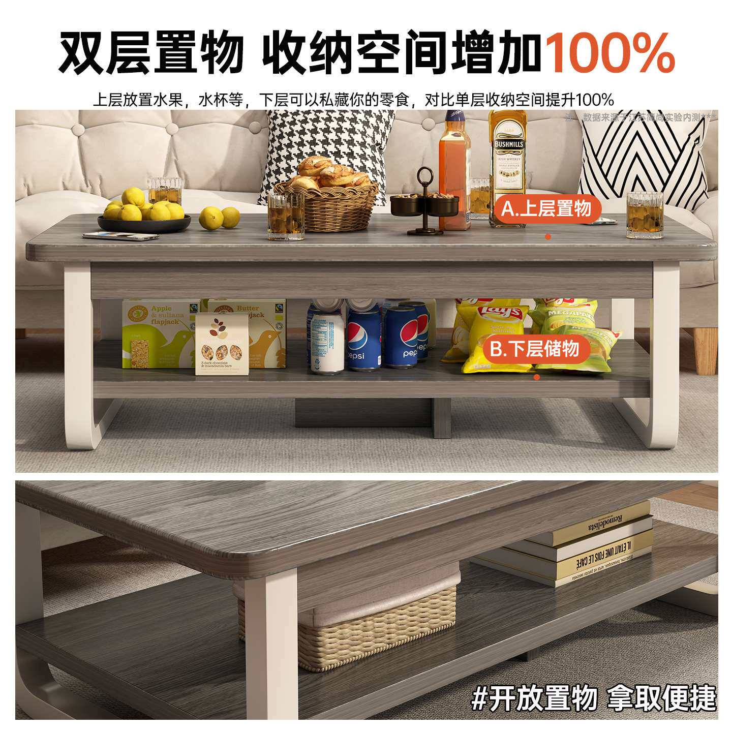 茶几客厅家用小户型出租屋用双层吃饭小桌子简约简易新款沙发茶几
