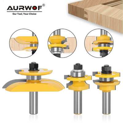 12/12.7柄3件套指甲榫合刀双面侧R门板刀倒角橱柜门板刀门心板刀