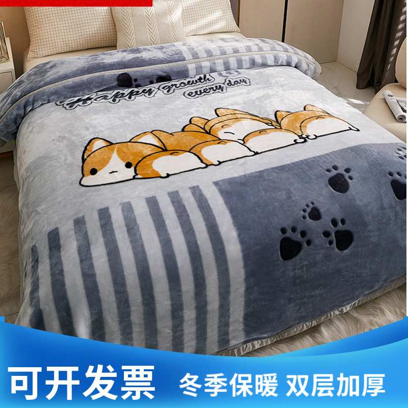 冬天保暖毛毯双层加厚拉舍尔毛毯盖被冬季珊瑚绒羊毛绒毯婚庆毯子