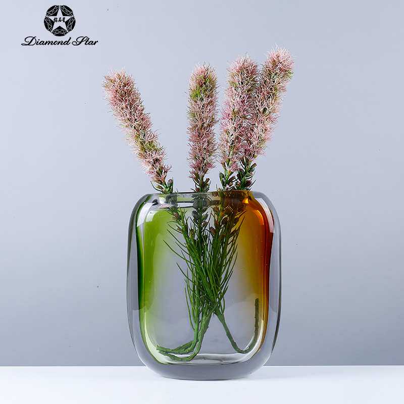 钻石星创意玻璃花瓶 高颜值高级感水培插花器家居软装摆件花瓶