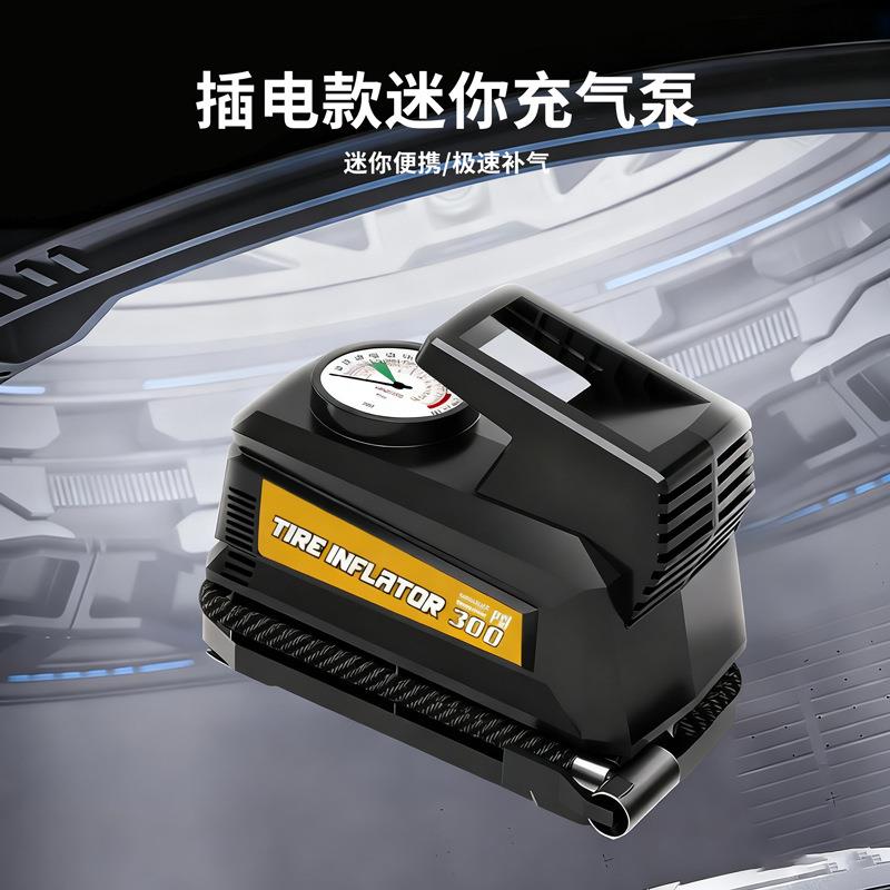 迷你车载充气泵便携式汽车轮胎补气指针仪表充气工具机械打气泵
