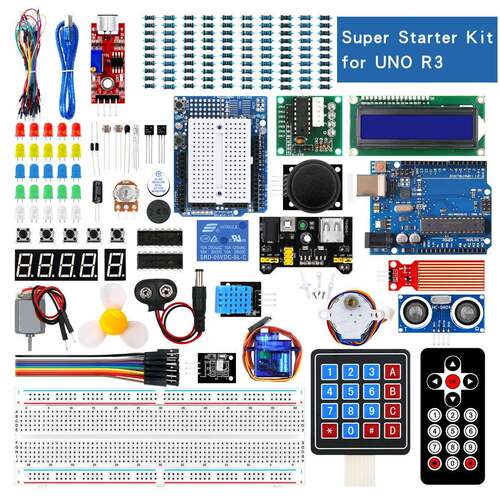 UNO R3超级入门套件 面包板 步进电机 SG90 1602 LCD 兼容Arduino