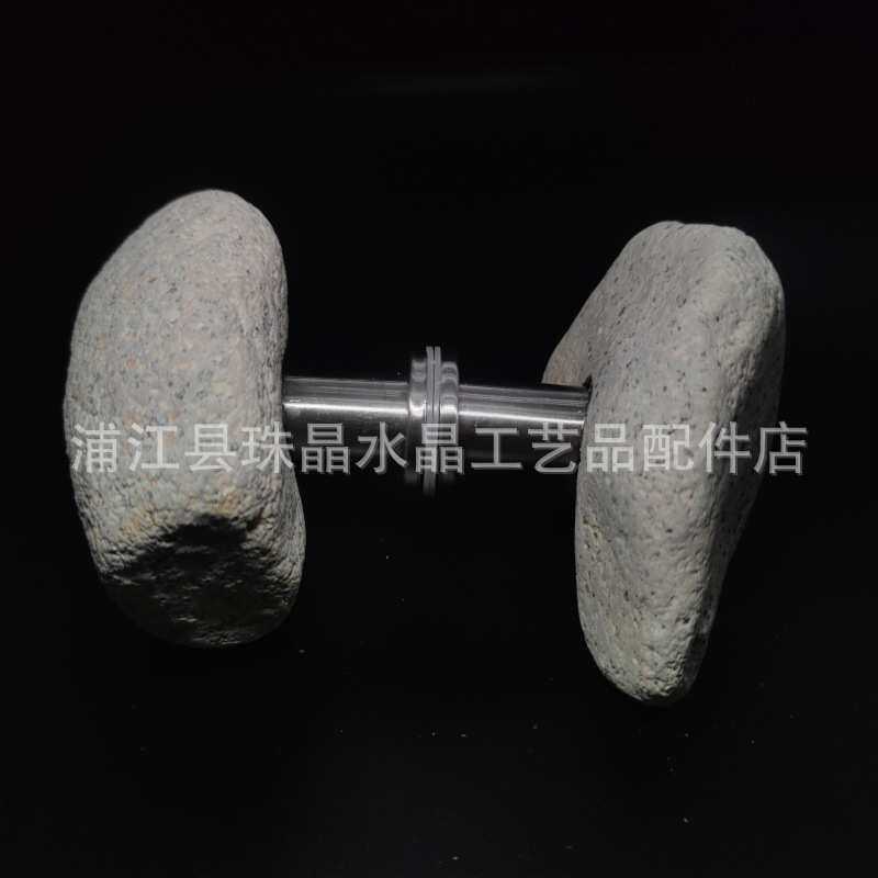 现代个性石头门把手艺术酒店天然石头玻璃门拉手五金配件现货