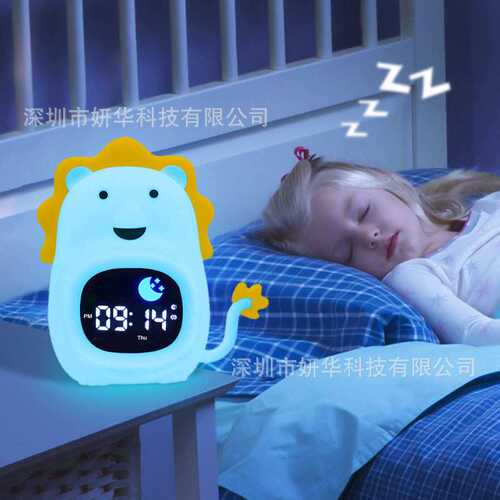 跨境儿童睡眠训练日出唤醒闹钟USB充电智能伴睡夜灯sleep trainer