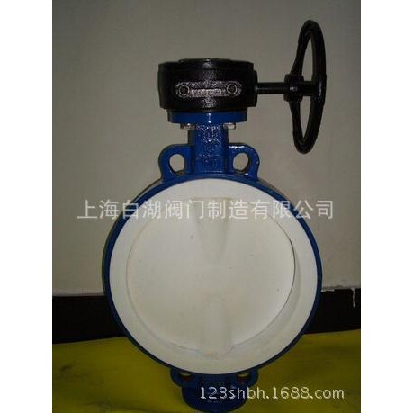 白湖 D371F46-16 耐腐蚀蝶手动衬氟蝶阀 大口径衬氟蝶阀