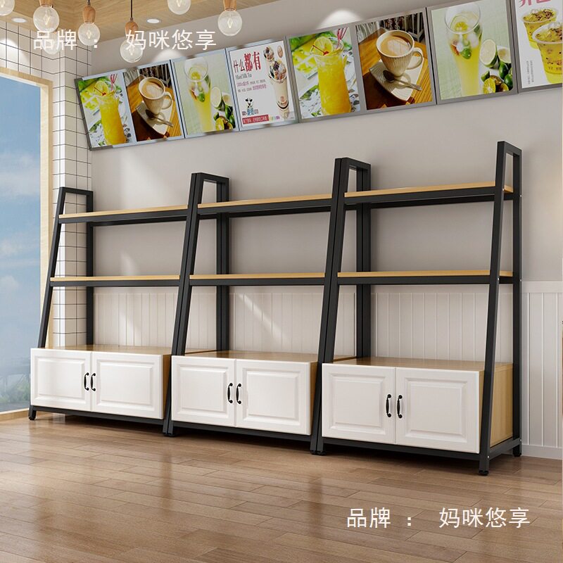 面包店展示柜蛋糕架多层带柜货架烘焙置物架陈列展览架熟食零食柜