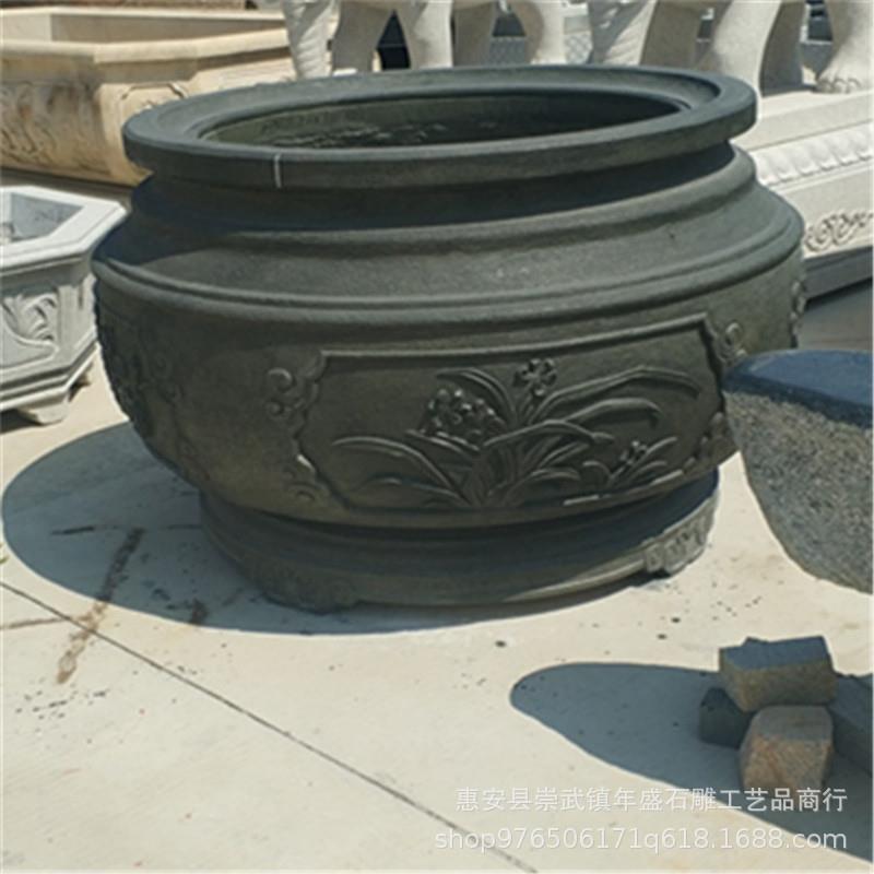 厂家直销仿古石雕花盆 福建白麻花盆花钵雕塑 广场庭院园林古建