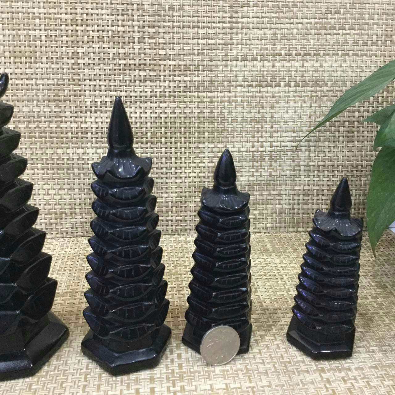 艺丰水晶  供应黑曜石文昌塔风水摆件大中小号 工艺品