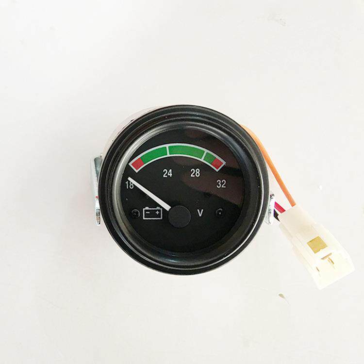 电压表24v测两块电瓶的电压变化表挖掘机货车挂车轮船用 指针带灯