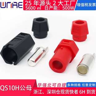 QS10H大电流单极充电插头镀银电摩电池连接器 180A航模储能公母头