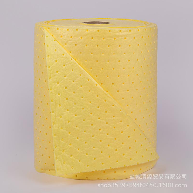 黄色吸液棉化学吸附卷工厂直销吸液酸水棉压线可裁便捷实验室专用