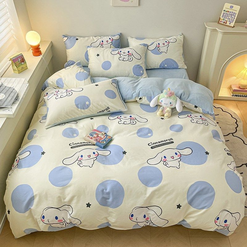 ab面全棉加绒被套单件儿童卡通男女孩一面纯棉单面牛奶珊瑚绒被罩