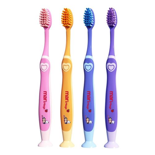 去黑黄牙菌斑中硬毛牙刷儿童3-6到12岁中大换牙期吸盘小学生10软9
