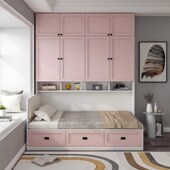 定制儿童床榻榻米床衣柜床一体侧柜床书柜床小户型1.2m单人储物床