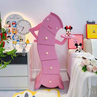 实木叉腰斗柜卧室收纳柜玄关歪头柜子轻奢现代储物柜子客厅五斗柜