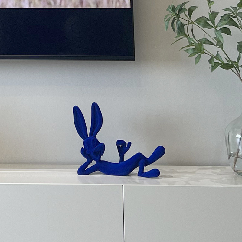 克莱因蓝兔子摆件女生车内饰品客厅电视柜卧室桌面奶油风软装饰品,家居饰品,装饰摆件,淘宝优惠券,粉丝福利购,淘宝优惠卷