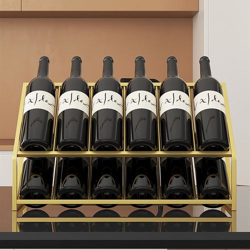创意红酒架商用家用客厅酒柜斜摆葡萄酒架摆件现代装饰轻奢酒瓶架