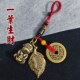 纯黄铜生肖猴汽车钥匙扣手工五帝钱葫芦挂件创意金属猴子吊坠礼品