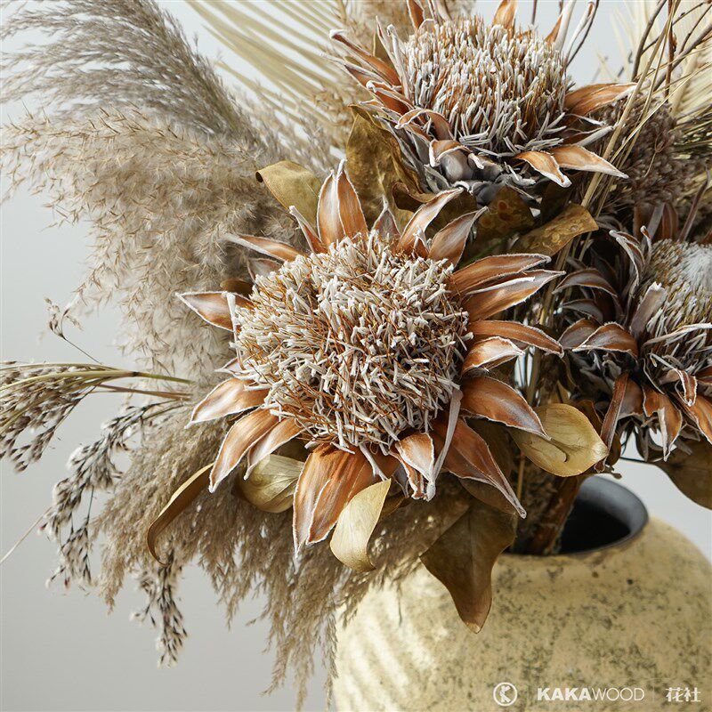 芦苇秋色系家居铁树叶花束装饰品客厅餐桌摆件插花软装
