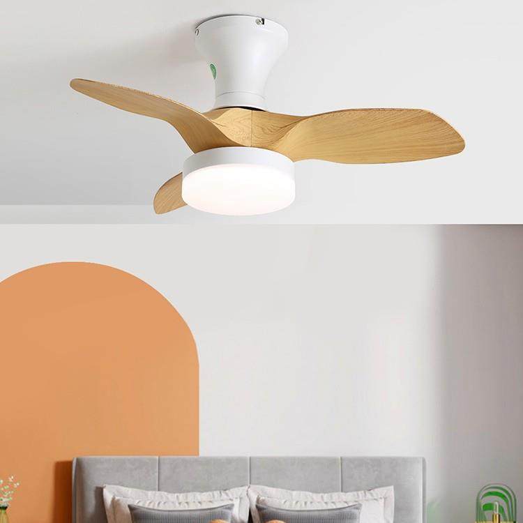 餐厅小型木纹吊扇灯吸顶风扇灯客厅餐厅带灯风扇吊灯家用灯具