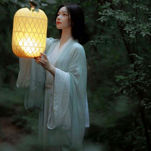 竹编手提灯笼汉服拍摄夜景道具手持物古风竹灯影视道具古装灯笼