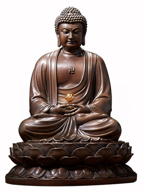 佛香天逸铜释迦摩尼佛像三宝佛阿弥陀佛药师佛如来佛祖家居摆件