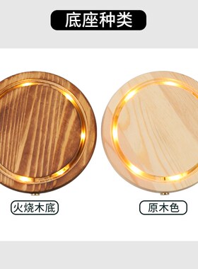 侧面开关触摸发光玻璃罩透明展示盒人偶圣积木手模手办带灯防尘罩