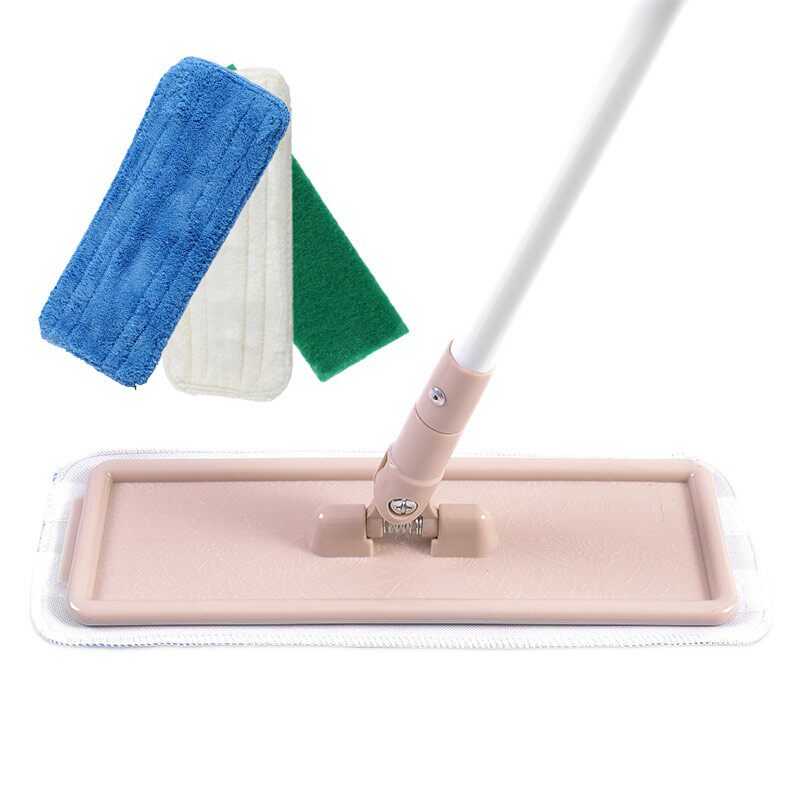 涤太太静电平板拖把 旋转拖把 3拖布头 抛光打蜡墩布吸水粘扣式