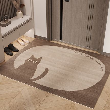 PU皮革入户地垫仿木纹现代家用室内门垫防水免洗可擦防滑进门脚垫