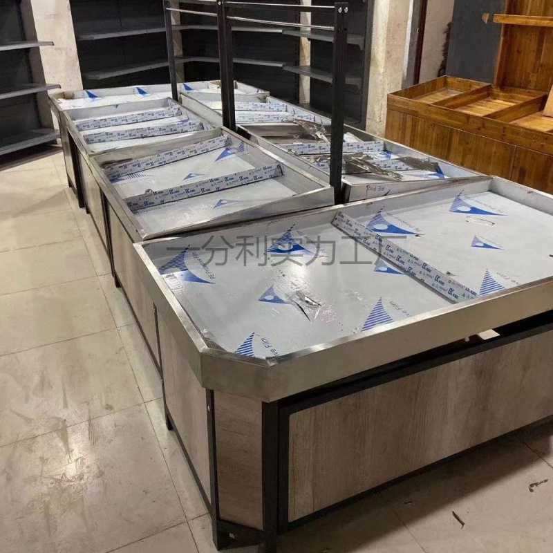 新款永辉款水果架蔬菜架加厚不锈钢超市果蔬架生鲜三层商店货架子