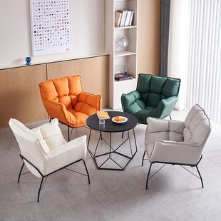 美甲客椅沙发椅客厅阳台久坐沙发椅洽谈北欧简约单人沙发J^三J^
